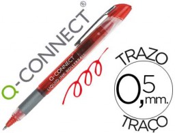 Bolígrafo roller Q-Connect tinta roja 0,5 mm.